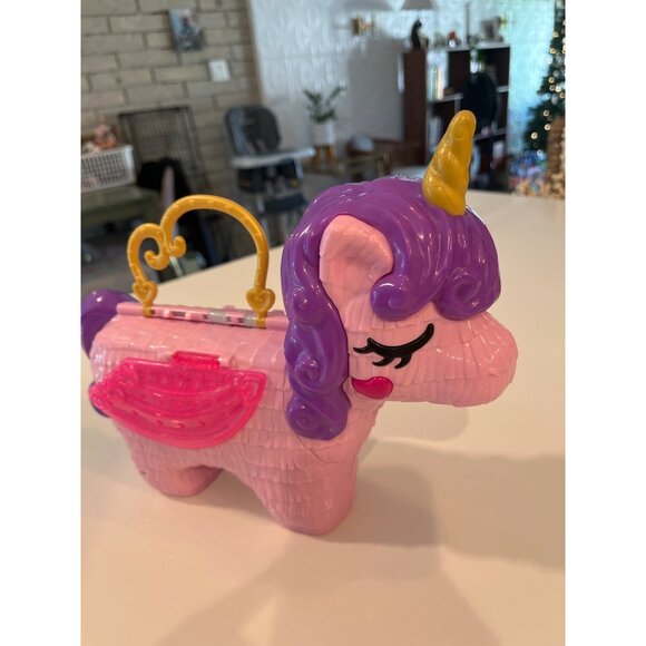 Pink Unicorn Carry Case With Magical Castle & Playset Inside Includes Rainbow Br - Picture 2 of 9